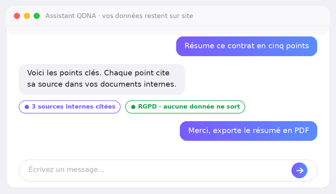 Chatbot type ChatGPT avec sources internes et conformité RGPD